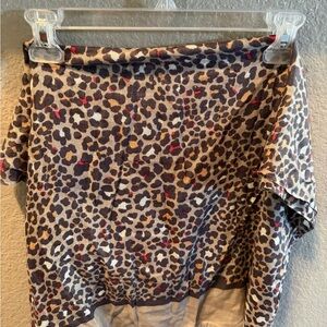 Silk Cashmere Leopard Print Scarf Large Lightweight Animal Print Wrap NWT